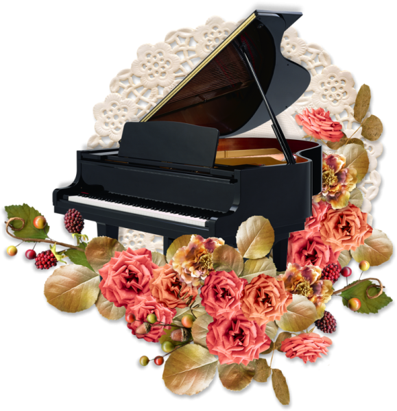 Рояль с цветами