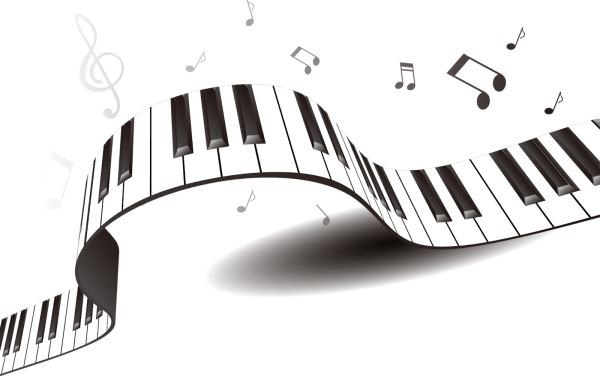 Клавиши пианино на прозрачном фоне