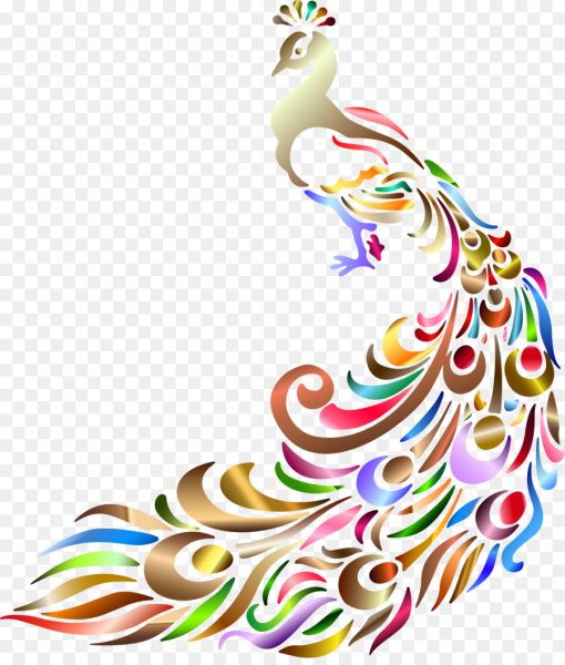 Сказочная птица на прозрачном фоне