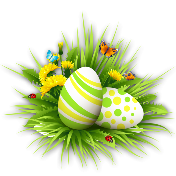 Пасхальные яйца на прозрачном фоне