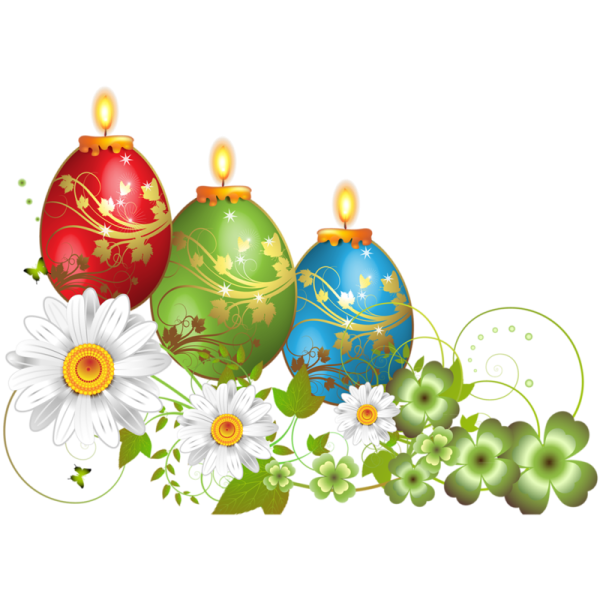 Пасхальные композиции на прозрачном фоне