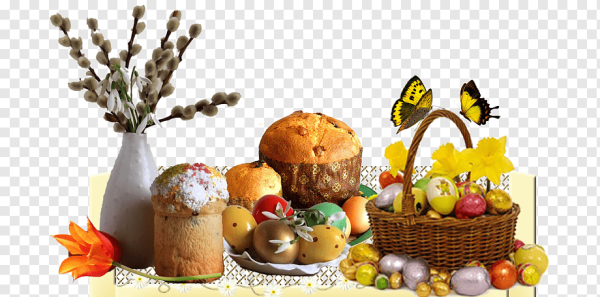 Пасха кулич на прозрачном фоне