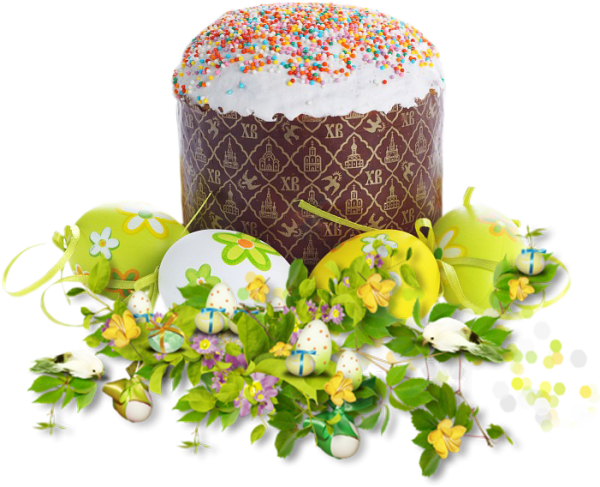 Кулич на белом фоне