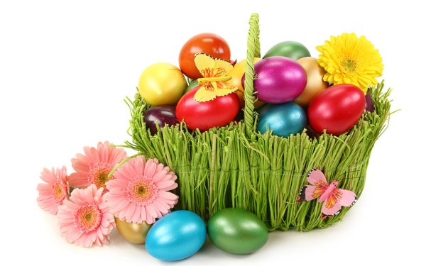 Пасхальные украшения на прозрачном фоне