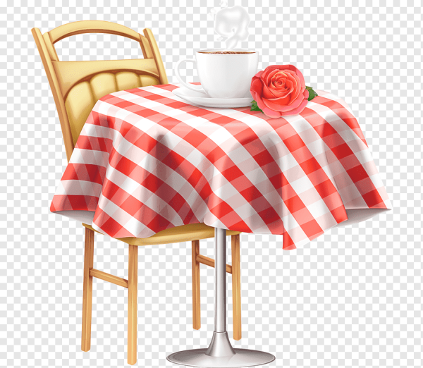 Стол со скатертью сверху