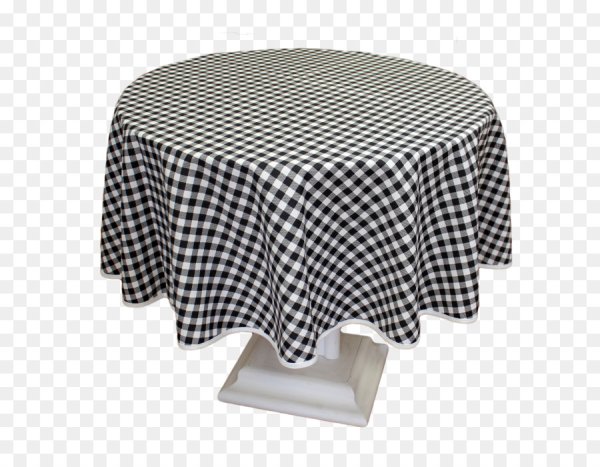 Круглый стол с белой скатертью