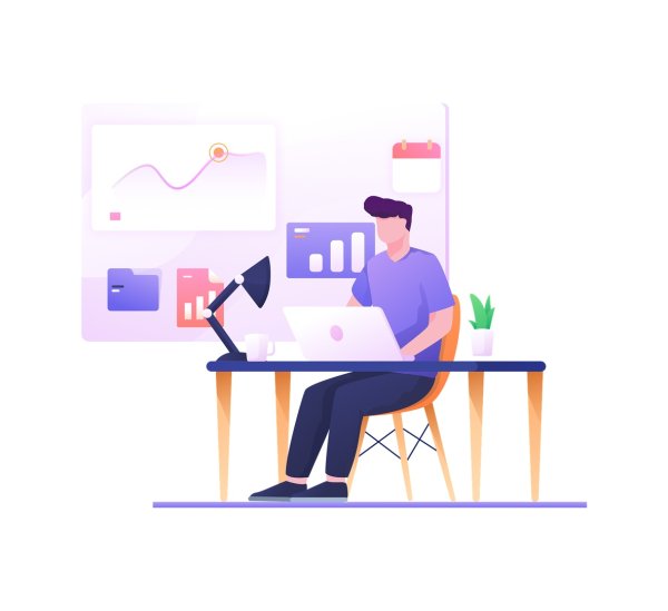 Фрилансер иллюстрация