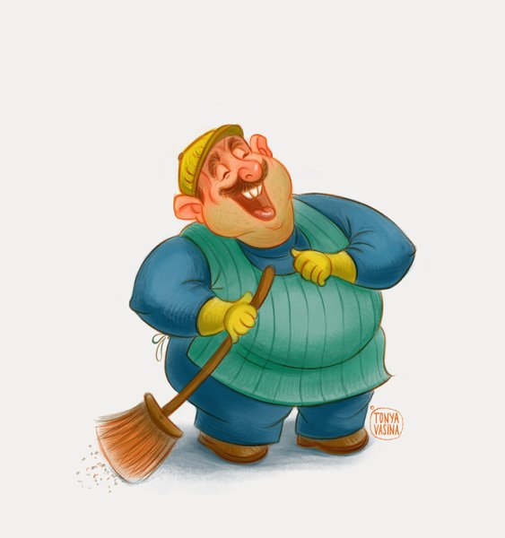 Дворник иллюстрация