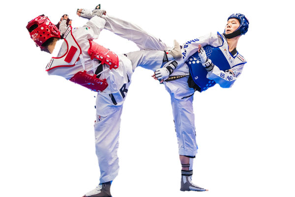 Тхэквондо на белом фоне