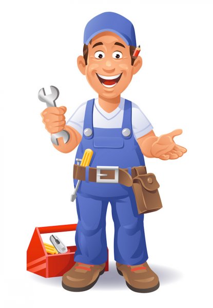 Автомеханик на белом фоне