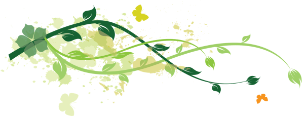 Зеленый орнамент на прозрачном фоне