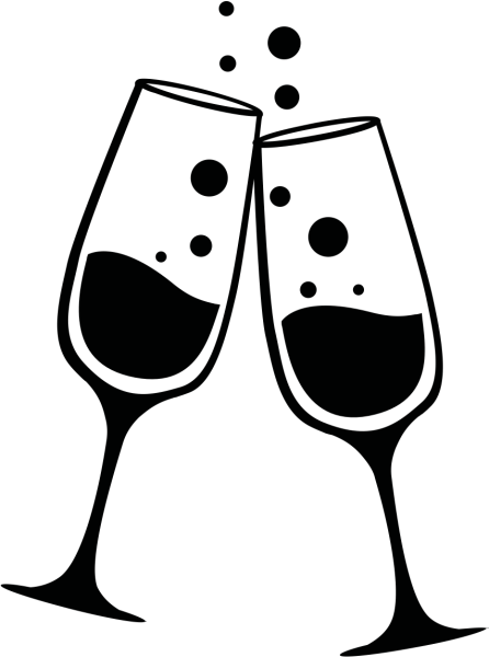 Стикер с бокалом шампанского