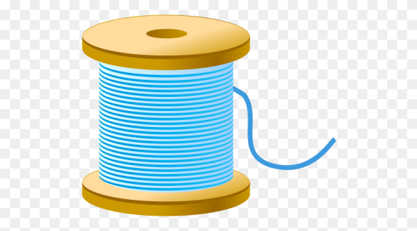 Катушка ниток на белом фоне