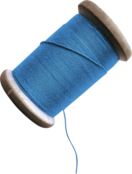 Катушка ниток на белом фоне