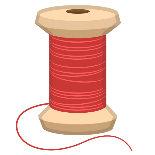 Катушка ниток на белом фоне