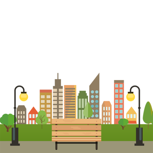 Городские дома на прозрачном фоне