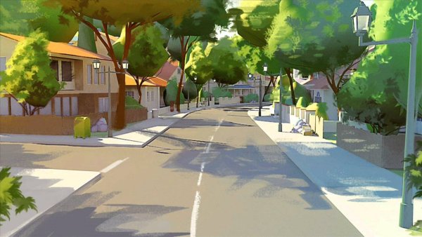 Улица в мультяшном стиле