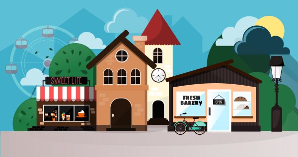 Мультяшные улицы города