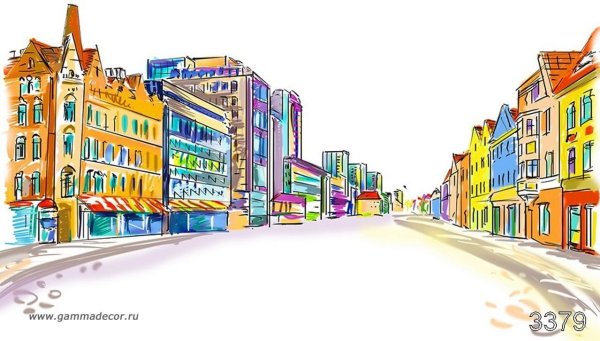 Улица города на прозрачном фоне