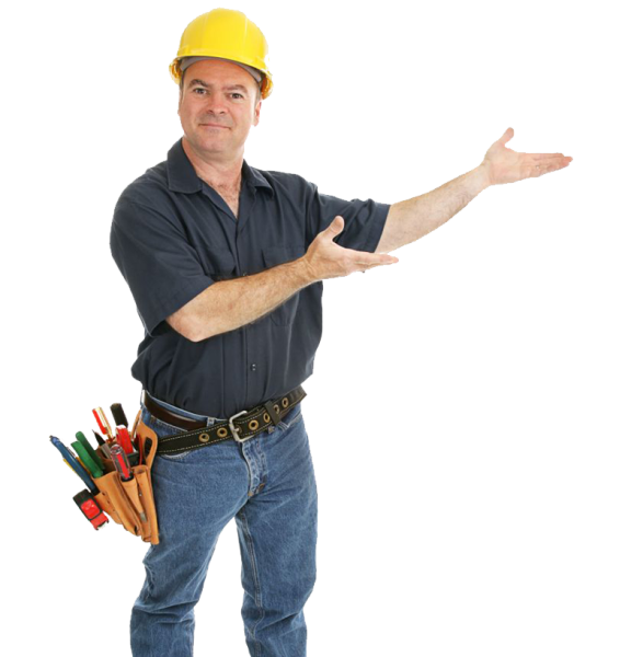 Строитель показывает