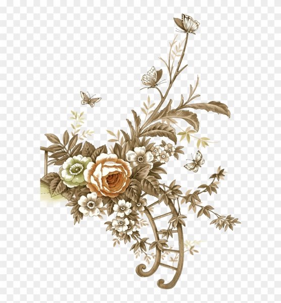 Винтажные цветы угловые