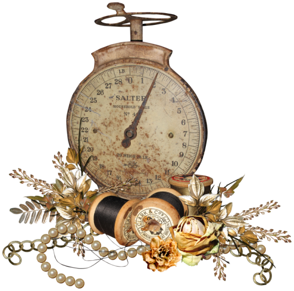 Винтажные аксессуары на прозрачном фоне