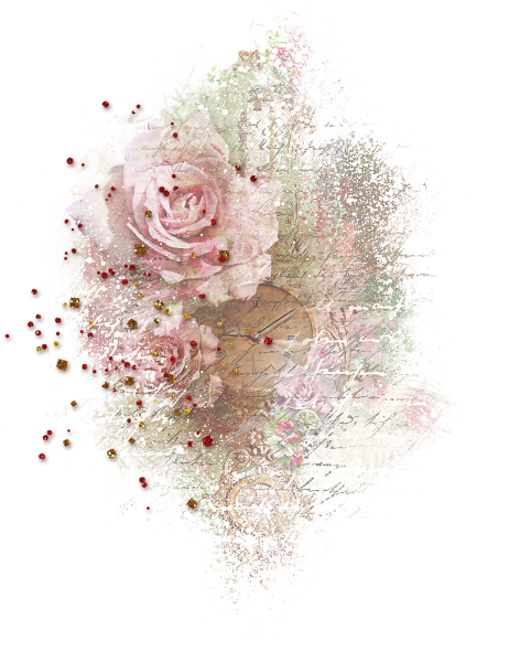 Цветочные элементы на прозрачном фоне