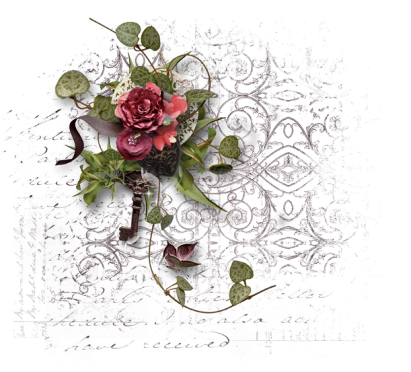 Цветочные элементы на прозрачном фоне