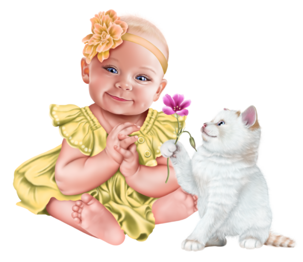 Младенец девочка на прозрачном фоне