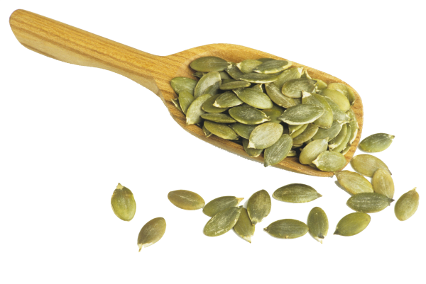 Тыквенные семечки на белом фоне