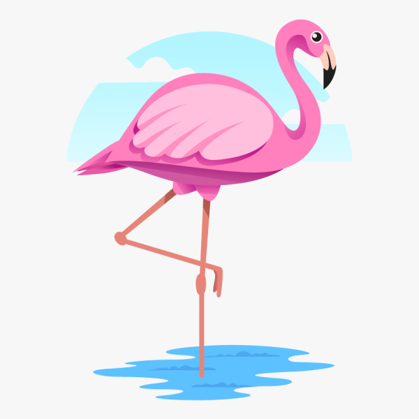 Тропический фон с Фламинго круг вектор