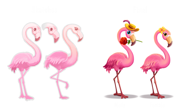Фламинго векторный