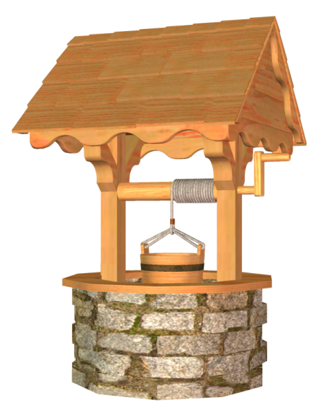 Колодец на белом фоне