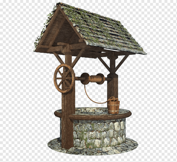 Колодец на белом фоне