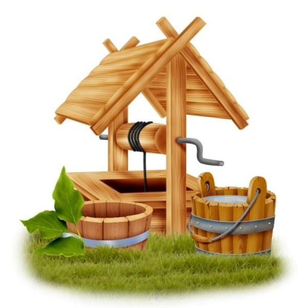 Деревянный колодец вектор