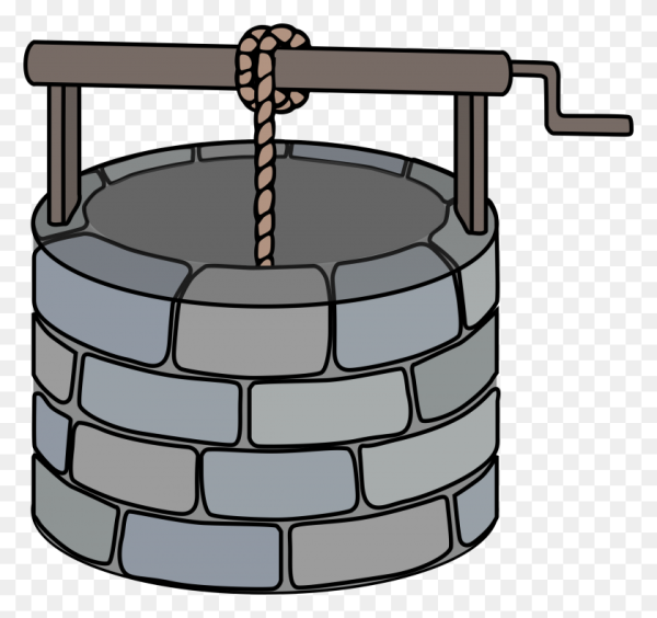 Деревянный колодец на прозрачном фоне