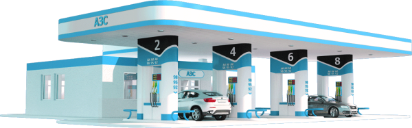 Автозаправка на белом фоне