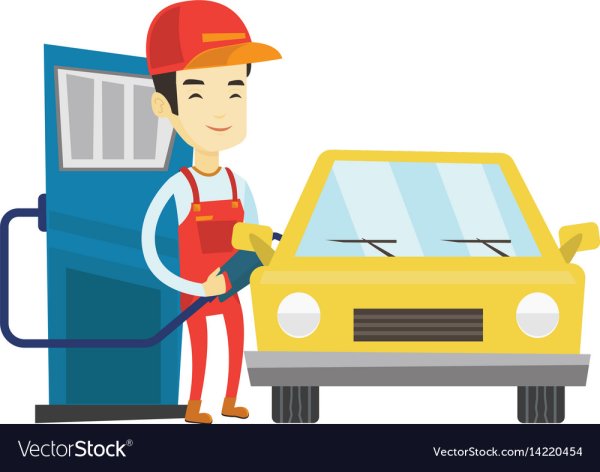 Заправщик АЗС вектор