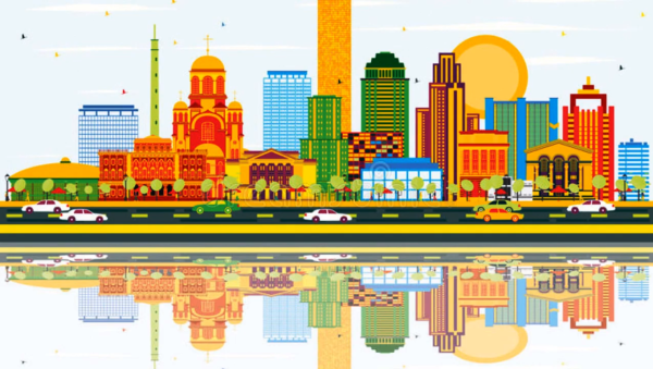 Очертания города Екатеринбурга