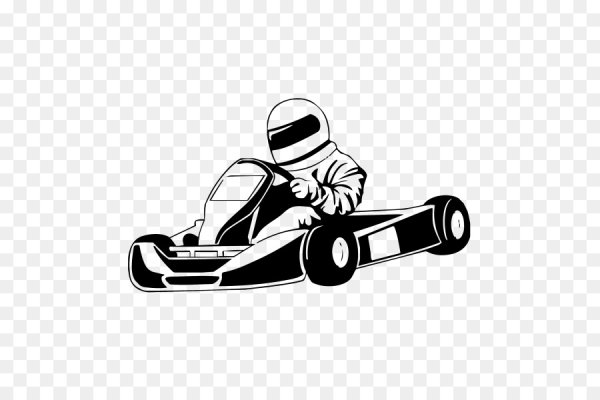 Картинг машинка черно белая