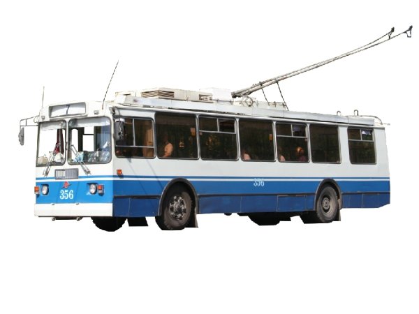Троллейбус на белом фоне