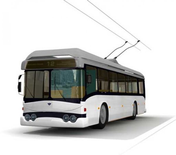 Тролейбусна белом фоне