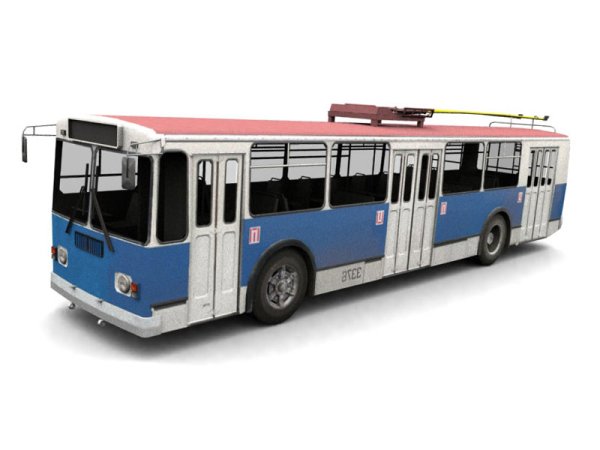 Троллейбус на прозрачном фоне