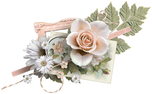 Винтажные кластеры на прозрачном фоне