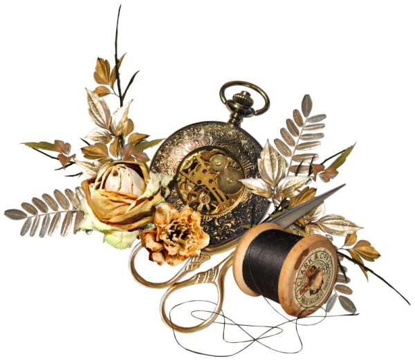 Винтажные кластеры на прозрачном фоне