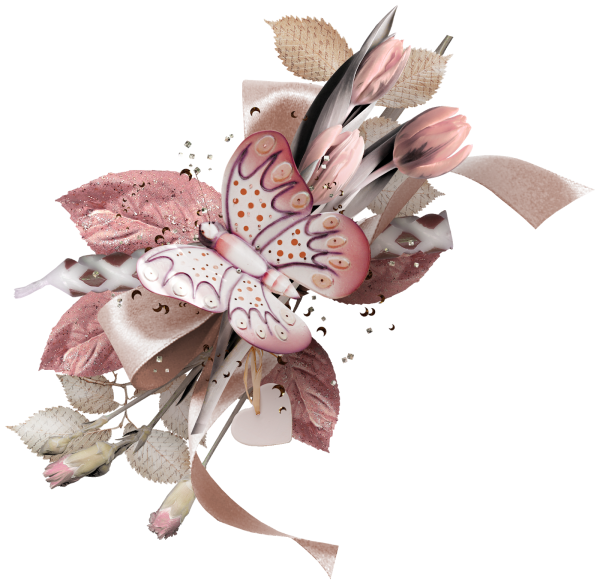 Цветочные кластеры на прозрачном фоне