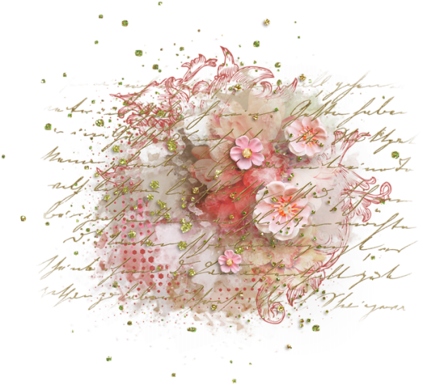 Цветочные элементы на прозрачном фоне