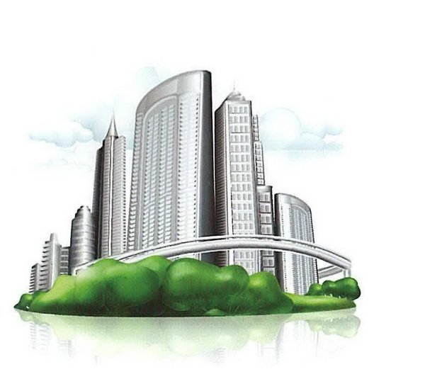 Здание на белом фоне