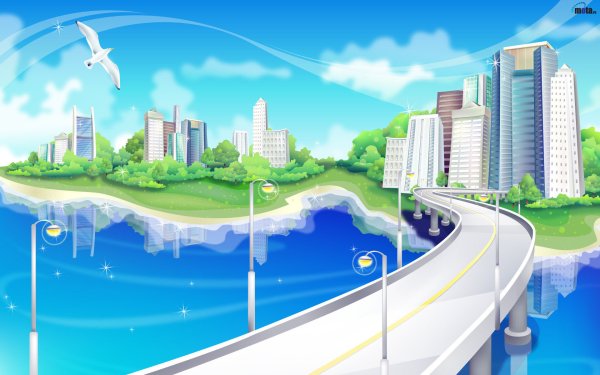 Городской пейзаж Векторная Графика