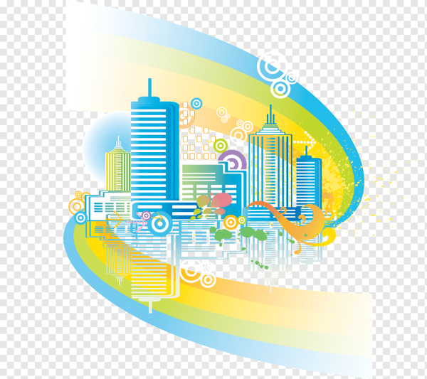 Город будущего Векторная Графика